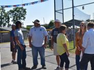people at softball game