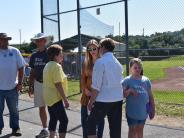 people at softball game