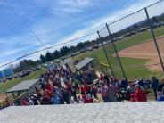 large group of people at baseball game