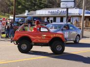 small car in christmas parade