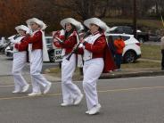 marching band in christmas parade