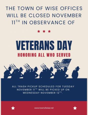 Offices Closed Veterans Day