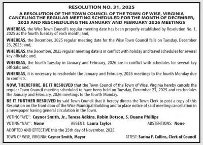 Council Meeting Updates